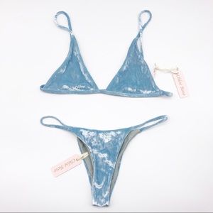 Chloe Rose Stargazer Velvet Bikini Set Blue Cosmo